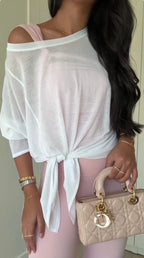 Cloud white wrap top