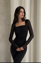Jet Black long sleeve top