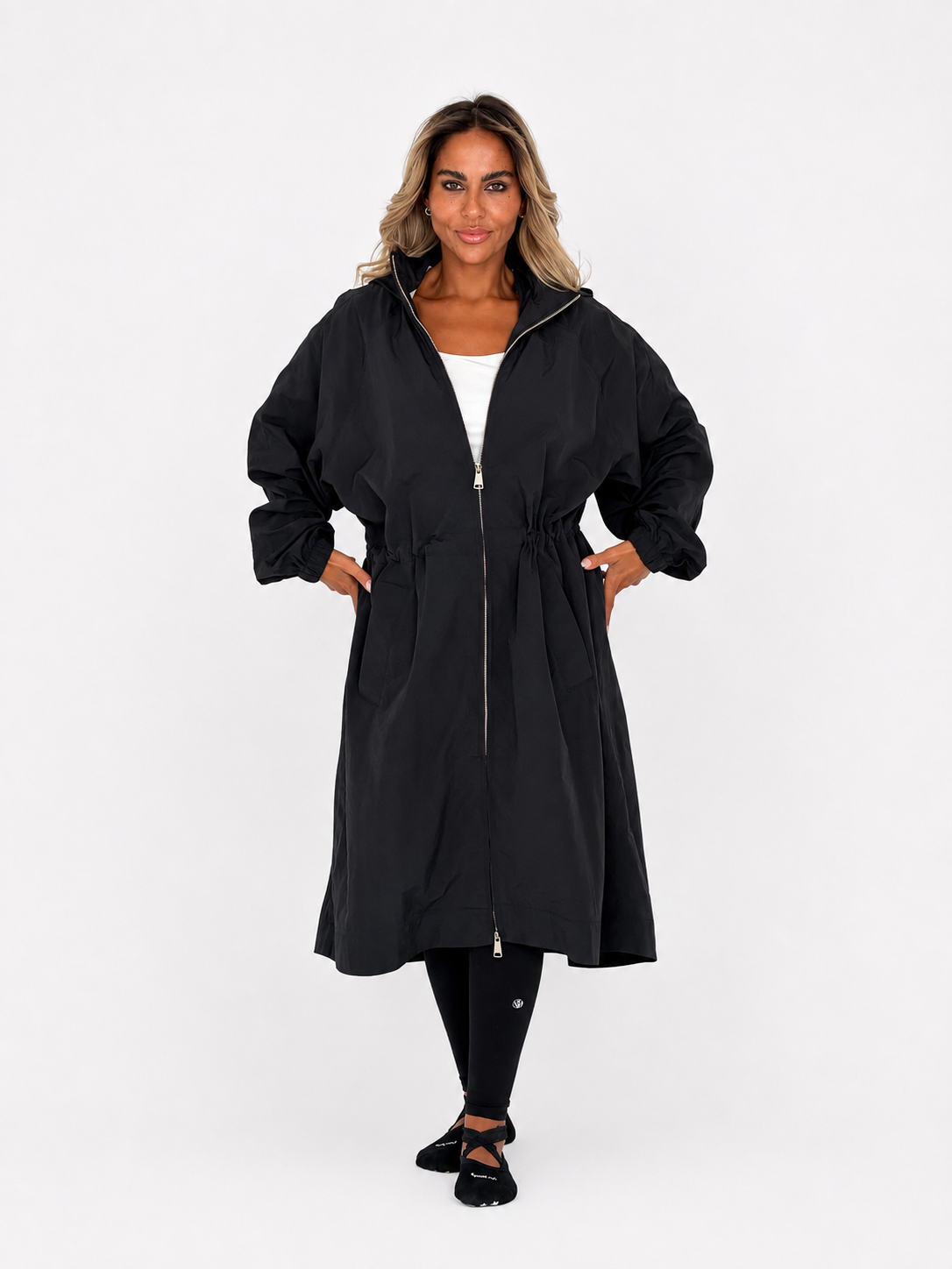 Long windbreaker Black