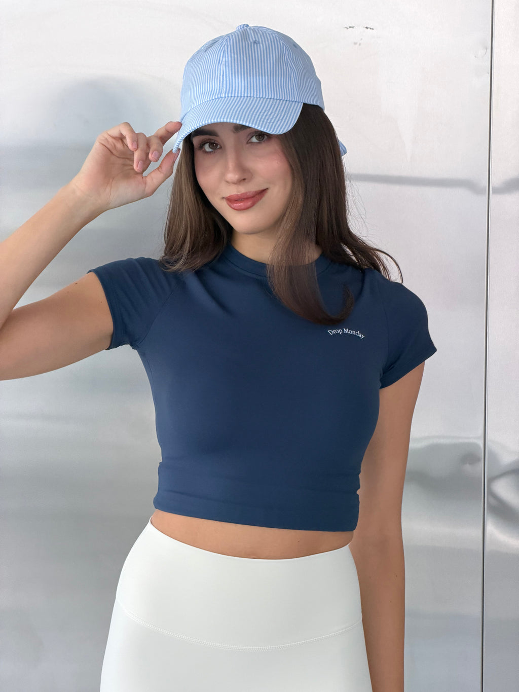Bow Club Cap Blue Stripe